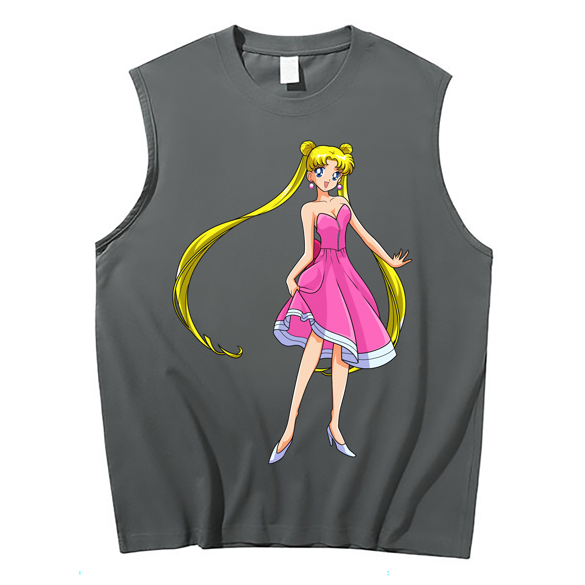 （画像用） 美少女戦士セーラームーン 愛野 美奈子 あいの みなこ Sailor Moon Aino Minako コットン100％タンクトップ（フロントプリント）